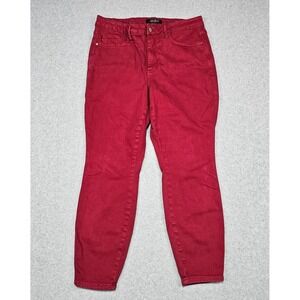 Judy Blue Jeans Womens 16W High Rise Skinny Jean Maroon Garment Dyed Leggings